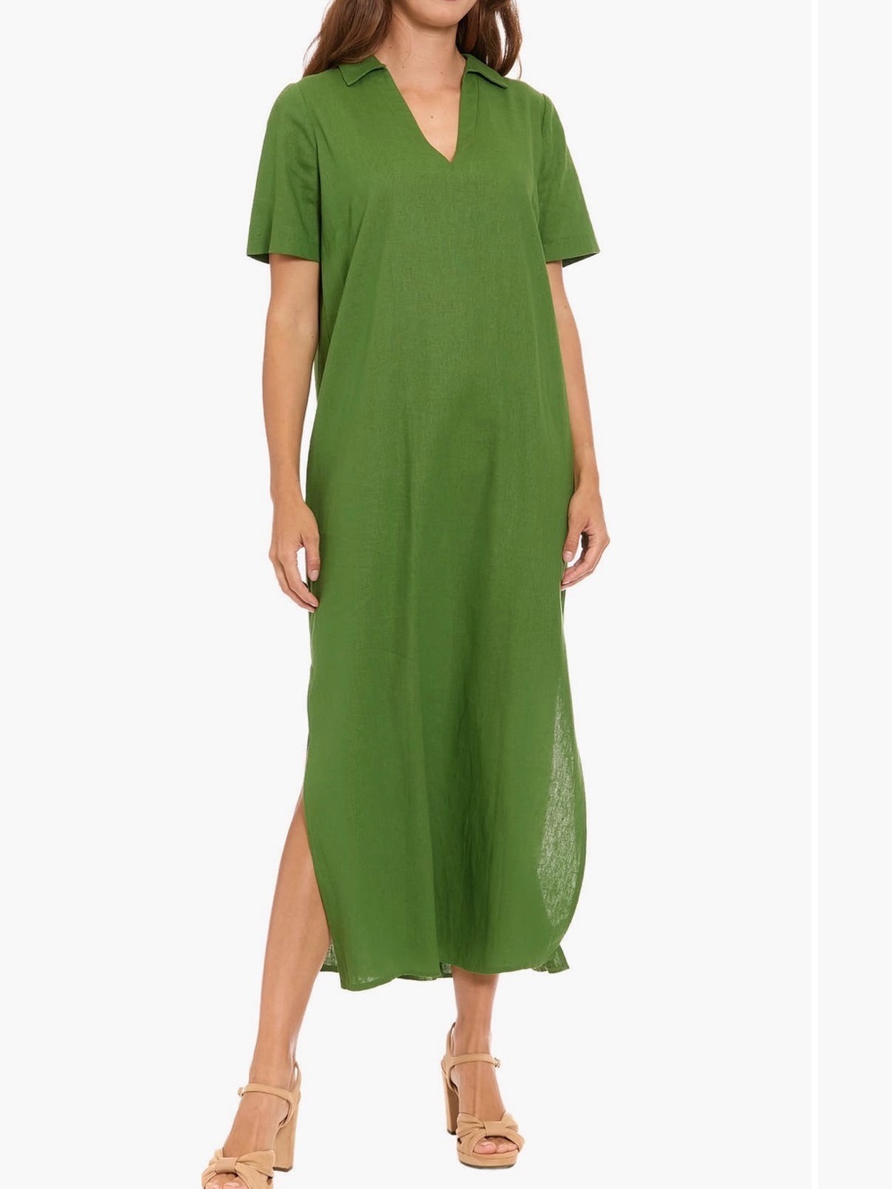 London Times | Linen Blend Dress